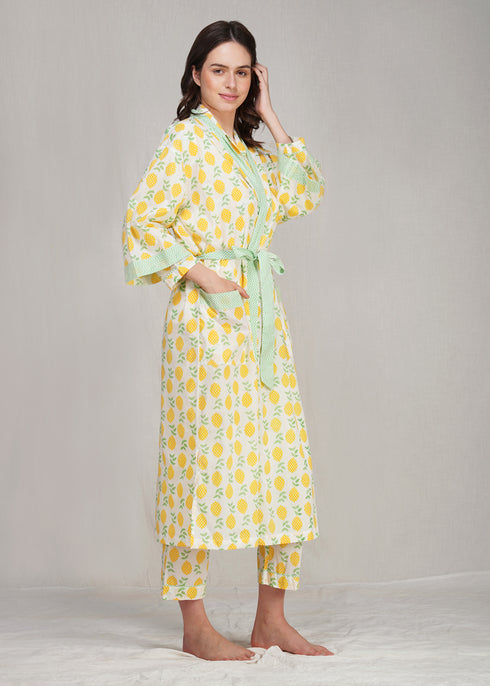 Women's Summer Loungewear Gown - Lemon